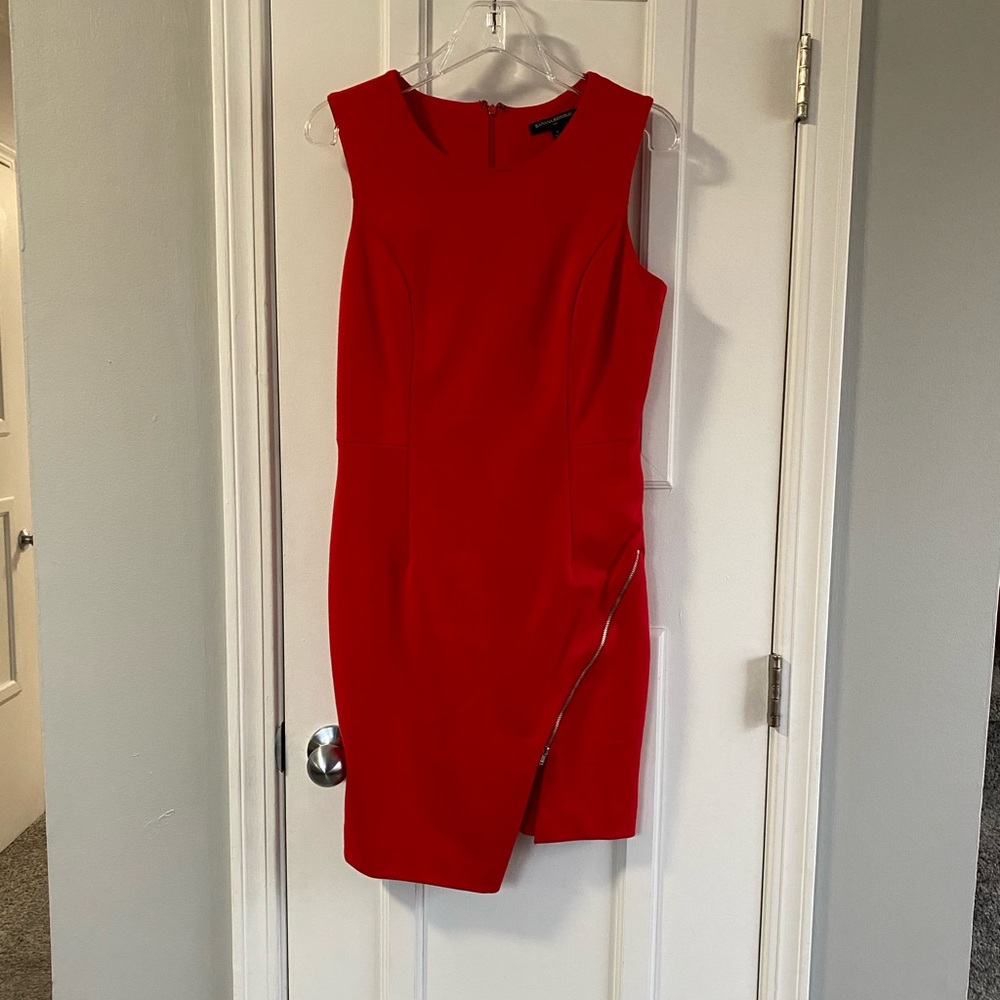 knee length, fun red dress from Banana Republic, 6